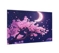 Puzzle 500 Pièces Fleur Puzzle Adultes Lune Motif avec avec Boîte Cadeau, DIY Wooden Puzzl Enjoy Activités de défi Familial pour Tableau Decoration Murale, Cadeau Homme/Femme 52 x 38 cm -668Y