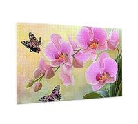 Puzzle 500 Pièces Fleur Puzzle Adultes Papillon Motif avec avec Boîte Cadeau, DIY Wooden Puzzl Enjoy Activités de défi Familial pour Tableau Decoration Murale, Cadeau Homme/Femme 52 x 38 cm -551Y