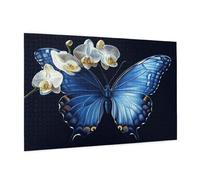 Puzzle 500 Pièces Fleur Puzzle Adultes Papillon Motif avec avec Boîte Cadeau, DIY Wooden Puzzl Enjoy Activités de défi Familial pour Tableau Decoration Murale, Cadeau Homme/Femme 52 x 38 cm -550Y