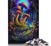 Puzzle 500 pièces Forêt de Champignons psychédéliques Puzzle en Bois Jeux éducatifs pour Adultes 500 pièces (52 x 38 cm)