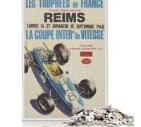 Puzzle 500 pièces Grand Prix Reims 1968 Coupe Inter Trophee Craven A Creative Square pour Adultes et Puzzles en Bois Jouet Jeu intellectuel 500 pièces (52 x 38 cm)