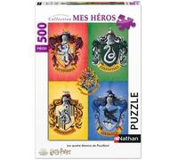 Puzzle 500 pièces Harry Potter - Les quatre blasons de Poudlard - Nathan