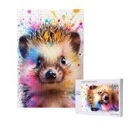 Puzzle 500 Pieces Hérisson Grand Puzzle Classiques en Bois pour Adultes, Jeux Amusants/Colorés/Impossible/Difficiles, Cadeau d'anniversaire de Festivals pour la Famille Amis - Coloré 2T-1537