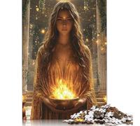 Puzzle 500 pièces Hestia, Déesse du Foyer - Gardienne de la Flamme Sacrée pour Adultes, Puzzles en Bois pour Cadeaux, Jeux de Puzzles Relaxants (52x38cm)