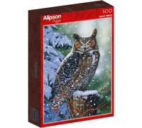 Puzzle 500 pièces hibou en hiver