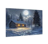 Puzzle 500 Pièces Hiver Puzzle Adultes Maison Motif avec avec Boîte Cadeau, DIY Wooden Puzzl Enjoy Activités de défi Familial pour Tableau Decoration Murale, Cadeau Homme/Femme 52 x 38 cm -97Y