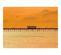 Puzzle 500 Pièces - Jeu De Patience et de Réflexion-Pont,Coucher de Soleil,lentille,reflet 52x38cm