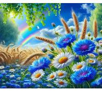 Puzzle 500 pièces Jeux éducatif Défi Jouets Fleurs des Champs de blé Arc-en-Ciel Puzzles Classiques Puzzle DIY Cadeaux de l'art de la Décoration Moderne