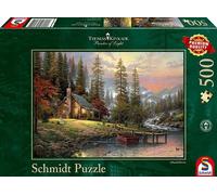 Puzzle 500 pièces - Kinkade : Maison en Montagne