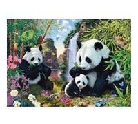 Puzzle 500 pièces : La famille panda à la cascade Schmidt G