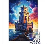Puzzle 500 pièces La Tour psychédélique colorée de Belém Puzzle garçons et Filles Difficulté Puzzle Jouet éducatif Jeux Décoration familiale 500 pièces (52 x 38 cm)