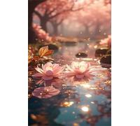 Puzzle 500 Pieces Lac Lotus Roses, Jeux éducatif Défi Jouets Puzzles Classiques, Parfaitement Emboîtable Lettres au Dos, pour Vous Faciliter Le Travail pour Hommes Femmes Plus âgés 52 x 38 cm