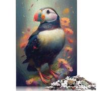 Puzzle 500 pièces Le Macareux Moine Sociable pour Adultes Puzzles en Bois pour Adultes Puzzles Apprentissage Jouets éducatifs 500 pièces (52 x 38 cm)