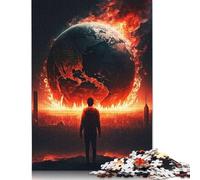 Puzzle 500 pièces "Le monde est en flammes" pour adultes et puzzles en bois, jeux éducatifs pour enfants, 500 pièces (52 x 38 cm)