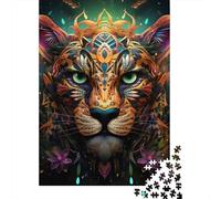 Puzzle 500 pièces Léopard Africain pour Adultes. Puzzles en Bois. Difficile à réaliser, mais Amusant et Humoristique. 500 pièces (52 x 38 cm).