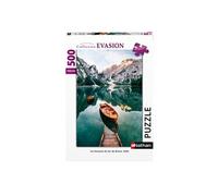 Puzzle 500 pièces Les barques du lac de Braies