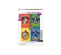 Puzzle 500 pièces Harry Potter - Les quatre blasons de Poudlard - Nathan