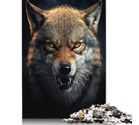 Puzzle 500 pièces Loup IA générative pour adultes et puzzles en bois, décoration de la maison, puzzle 500 pièces (52 x 38 cm)