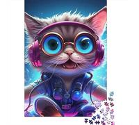 Puzzle 500 pièces Magic Art Cat pour Adultes, Puzzles en Bois, Difficiles à réaliser, mais Amusants et Humoristiques, 500 pièces (52 x 38 cm)