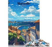 Puzzle 500 pièces Marseille France Voyage Puzzles pour Adultes Puzzles en Bois Difficile à réaliser mais Amusant et Humoristique 500 pièces (52 x 38 cm)
