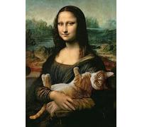 Puzzle 500 pièces Mona Lisa and Purring Kitty