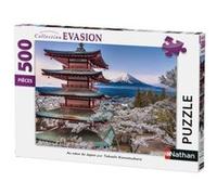 Nathan Puzzle 500 pièces – Au cœur du Japon – Architecture et monument – Blanc – Mixte