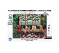 Puzzle 500 pièces Nathan Intérieur au paon Yukiko Noritake Collection Carte blanche