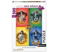 Puzzle 500 pièces Harry Potter - Les quatre blasons de Poudlard - Nathan