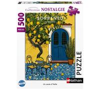 Puzzle 500 pièces NATHAN Un zeste d'Italie (Sorrento Limone) Papier recyclé 36 x 49 cm Jaune/Bleu