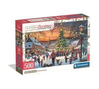 Puzzle 500 pièces Noël Clementoni Classic Collection Christmas Magic Moments Multicolore avec poster 49 x 36 cm