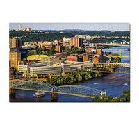Puzzle 500 pièces, Panorama de Pittsburgh, États-Unis, Amérique, Jeu, œuvre d'art, Souvenir de Voyage, 52 x 38 cm