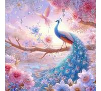 Puzzle 500 pièces,Paon aux Fleurs Roses Puzzle Adulte,Divertissement créatif,Puzzles Classiques pour Adultes et Enfants à partir de 14 Ans,Décoration Murale Artistique
