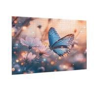 Puzzle 500 Pièces Papillon Puzzle Adultes Fleur Motif avec avec Boîte Cadeau, DIY Wooden Puzzl Enjoy Activités de défi Familial pour Tableau Decoration Murale, Cadeau Homme/Femme 52 x 38 cm -461Y