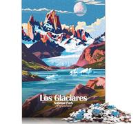Puzzle 500 pièces Parc National Los Glaciares Argentine Poster Puzzles pour Adultes Puzzles en Bois Meilleur Cadeau pour Adultes (500 pièces, 52 x 38 cm)