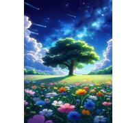 Puzzle 500 Pieces Paysage D'Arbres Fleuris 52 x 38 cm Puzzles Adultes, Jeu éducatif Défi Jouets Puzzles Classiques, Jeu D'adresse pour Toute la Famille