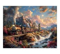 Puzzle 500 pièces, Paysage de Train d'époque Puzzles pour Adultes Jeu éducatif Défi Jouet, Jeu d'adresse pour Toute la Famille Puzzle pour Adultes
