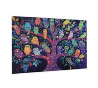 Puzzle 500 Pièces Paysage Puzzle Adultes Hibou Motif avec avec Boîte Cadeau, DIY Wooden Puzzl Enjoy Activités de défi Familial pour Tableau Decoration Murale, Cadeau Homme/Femme 52 x 38 cm -724Y