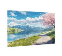 Puzzle 500 Pièces Paysage Puzzle Adultes Mont Fuji Motif avec Avec Boîte Cadeau, DIY Wooden Puzzl Enjoy Activités de défi Familial pour Tableau Decoration Murale, Cadeau Homme/Femme 52 x 38 cm -252Y