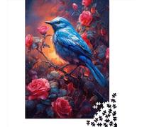 Puzzle 500 pièces Petit Oiseau Bleu 1 Carré pour Adultes Puzzles en Bois Puzzle Éducatif Jeu Familial 500 pièces (52x38cm)