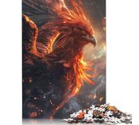 Puzzle 500 pièces Phoenix de feu pour Adultes et Adolescents, Puzzle en Bois, Cadeaux du Père Noël Secret, 500 pièces (52 x 38 cm)