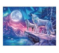 Puzzle 500 pièces phosphorescent : Star Line : Loups sous les lumières du Nord G