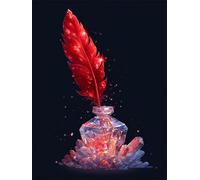 Puzzle 500 Pieces Plume Rouge, Jeu éducatif Défi Jouets Stimule Concentration et Imagination, Puzzle Adulte 500 Pièces 52 x 38 cm