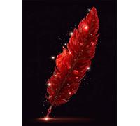 Puzzle 500 Pieces Plume Rouge, Jeu éducatif Défi Jouets Stimule Concentration et Imagination, Puzzle Adulte 500 Pièces 52 x 38 cm