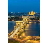 Puzzle 500 pièces Pont de Vue Nocturne de la Ville Puzzles pour Adultes Jeux d'activités Familiales,Puzzle à Faire Soi-même pour Décoration Murale de la Maison