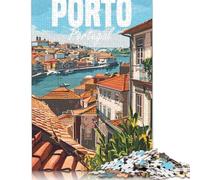 Puzzle 500 pièces Porto Portugal Voyage Puzzles pour Adultes Puzzles en Bois Difficile à réaliser mais Amusant et Humoristique 500 pièces (52 x 38 cm)