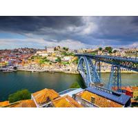 Puzzle 500 pièces Porto sous Le Ciel Portugais Fleuve Douro Pont Don Luis I 52x38CM