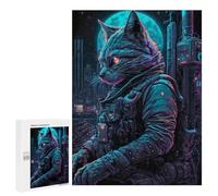 Puzzle 500 pièces pour adolescents Cybercat in Space Suit Puzzle pour adultes Jeu de réflexion analyse et logique 500 pièces
