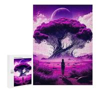 Puzzle 500 pièces pour adolescents Violet Moonlit Journey Puzzle pour adultes Jeu de réflexion Analyse et Logique 500 pièces