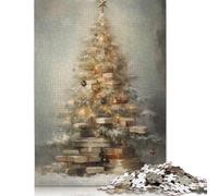 Puzzle 500 pièces pour Adultes - Arbre de Noël en Livres - Puzzle sur Plateau en Bois - Idée Cadeau - 500 pièces (52 x 38 cm)