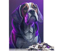 Puzzle 500 pièces pour Adultes Art Beagle Hip Hop-Styles Puzzles pour Adultes Puzzle Puzzles en Carton Jouet éducatif Anti-Stress Puzzle 500 pièces (52 x 38 cm)